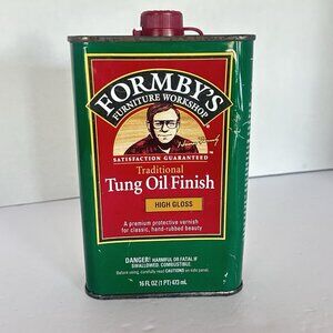 Formby’s Tung Oil Finish Varnish High Gloss Clear USED 16 oz Actual 15 oz 2002